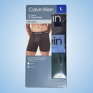 Calvin Klein Boxer Briefs Underwear Men XL 3 Pair Microfiber Lightweight
